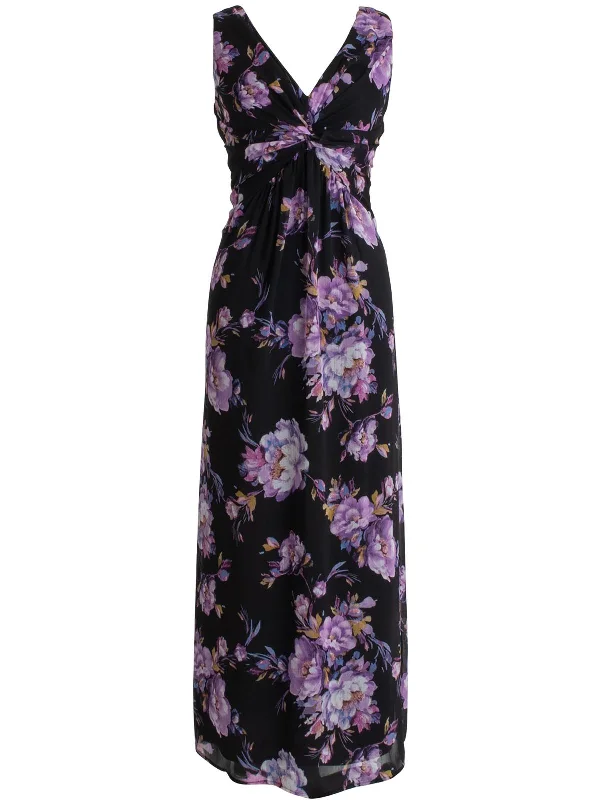 Womens Floral Print Chiffon Evening Dress Tunics Bestseller popular