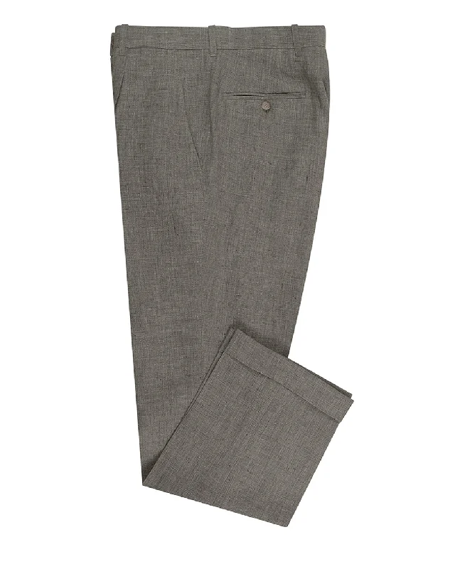 Solbiati Stone Grey Linen Dress Pant High-Waist Yoga Pants