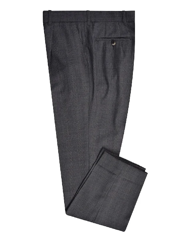 Grey Prince of Wales Dress Pant Modern Stretch Trousers