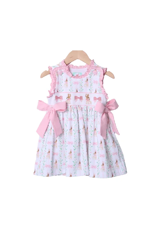 Smocked Fancy Bunny Bow Dress Tunics Bestseller popular