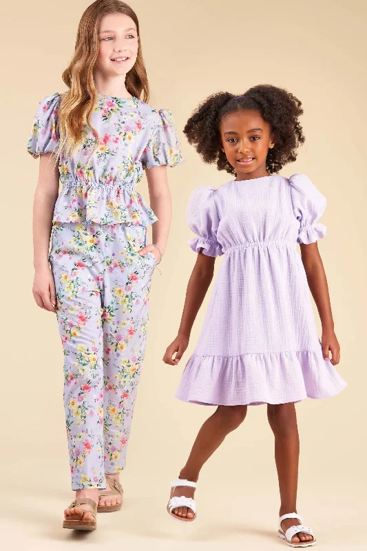 New Look sewing pattern 6739 Girls' Dress, Top and Pants Elegant High-Waist Pants