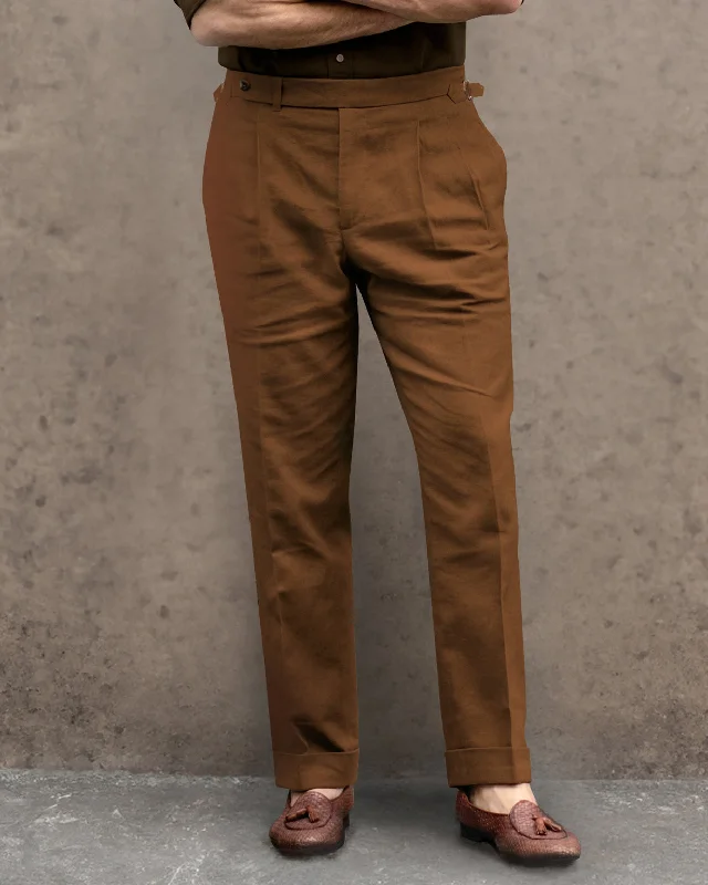 Linen Fresco Tobacco Dress Pant Relaxed Casual Leggings