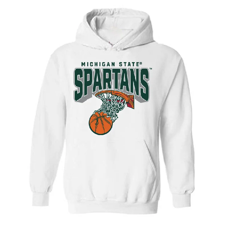 Michigan State - NCAA Women's Basketball : Nyla Hampton - Sports Shersey Hooded Sweatshirt Hoodie with Front Slit Layering Stylish