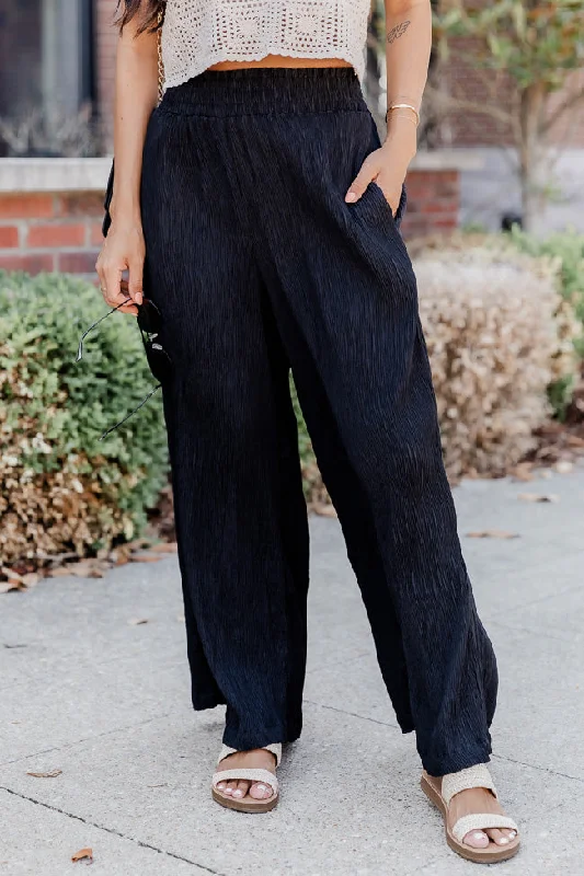 In A Daze Black Pleated Pants FINAL SALE Comfy Zip-Up Pants