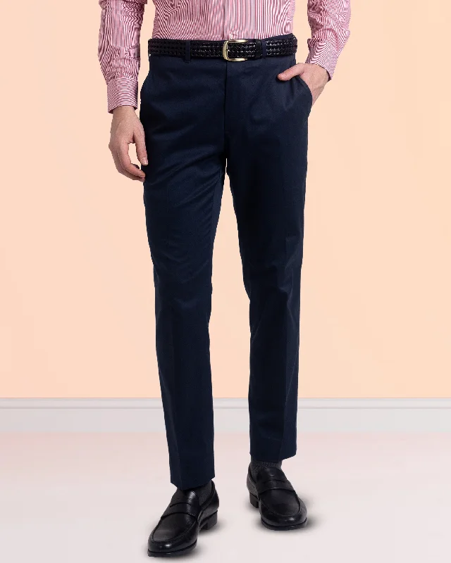 Dark Navy Twill Dress Pant Comfortable Maternity Pants
