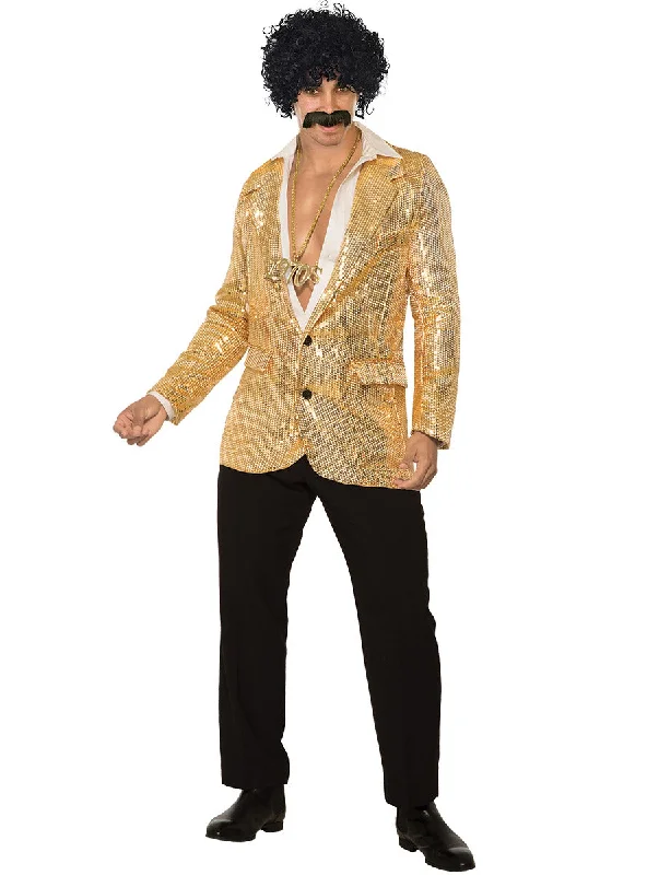 Sparkly Sequined Mens Gold Costume Jacket Embroidered Jacket Appliqued Jacket Beaded Jacket