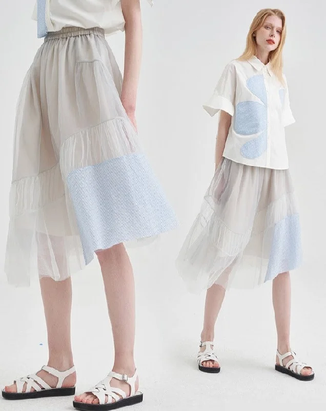 HOWL X DI UJDI Collection Patchwork Skirt casual skirt length