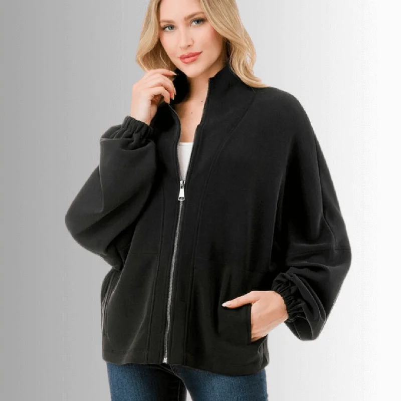 Cool Zip Front Jacket Tailored Jacket Straight Jacket A-Line Jacket