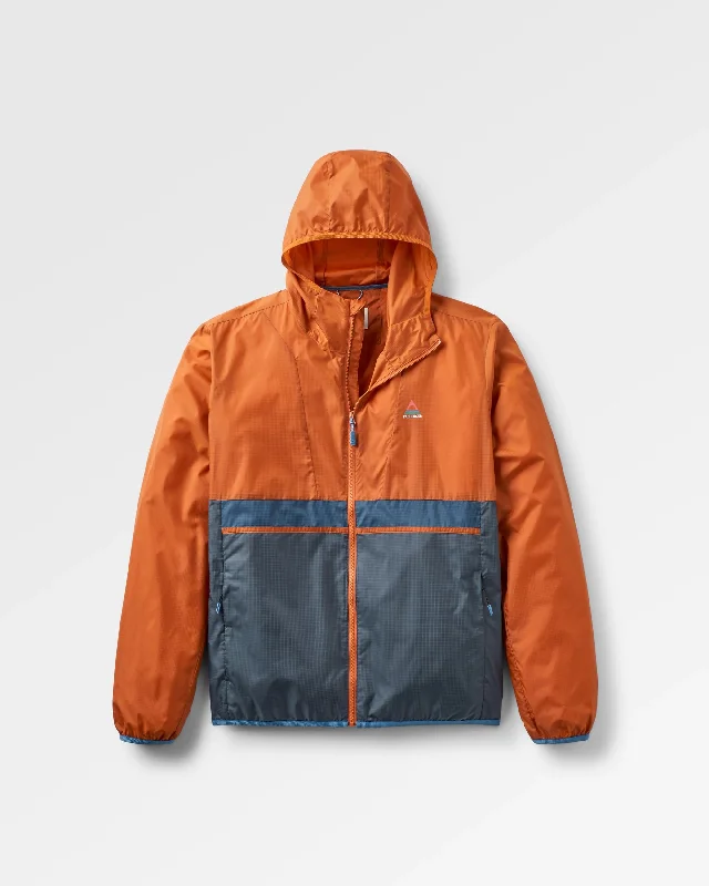 Gusto Recycled Windshell Jacket - Sunset Orange/Charcoal Anorak Shell Jacket Lightweight Jacket