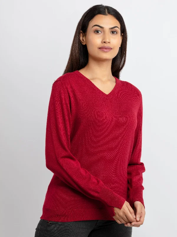 Women's Solid V Neck Sweater Long Sweater Short Sweater Cropped Sweater