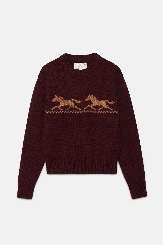 WOMEN'S WOOL CREWNECK SWEATER Cashmere Blend Cotton Blend Poly Blend