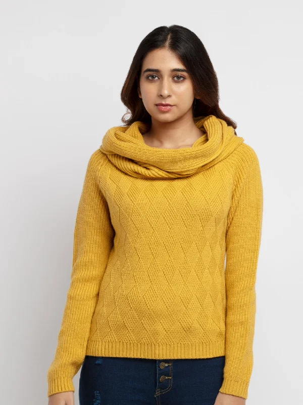 Women's Cowl Neck Sweater Elasticated Padded Insulated