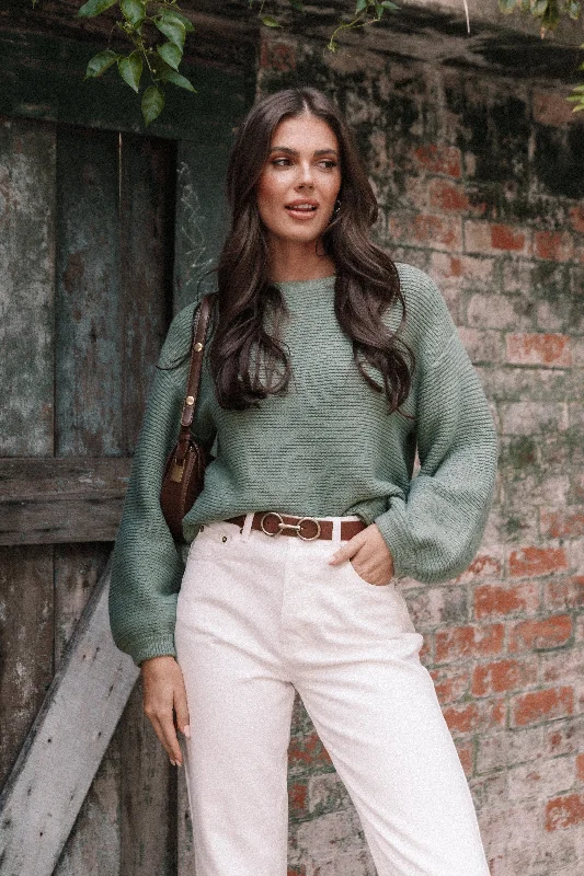 Lakelyn Textured Knit Sweater - Khaki Jersey Fabric Tulle Fabric Batik Fabric