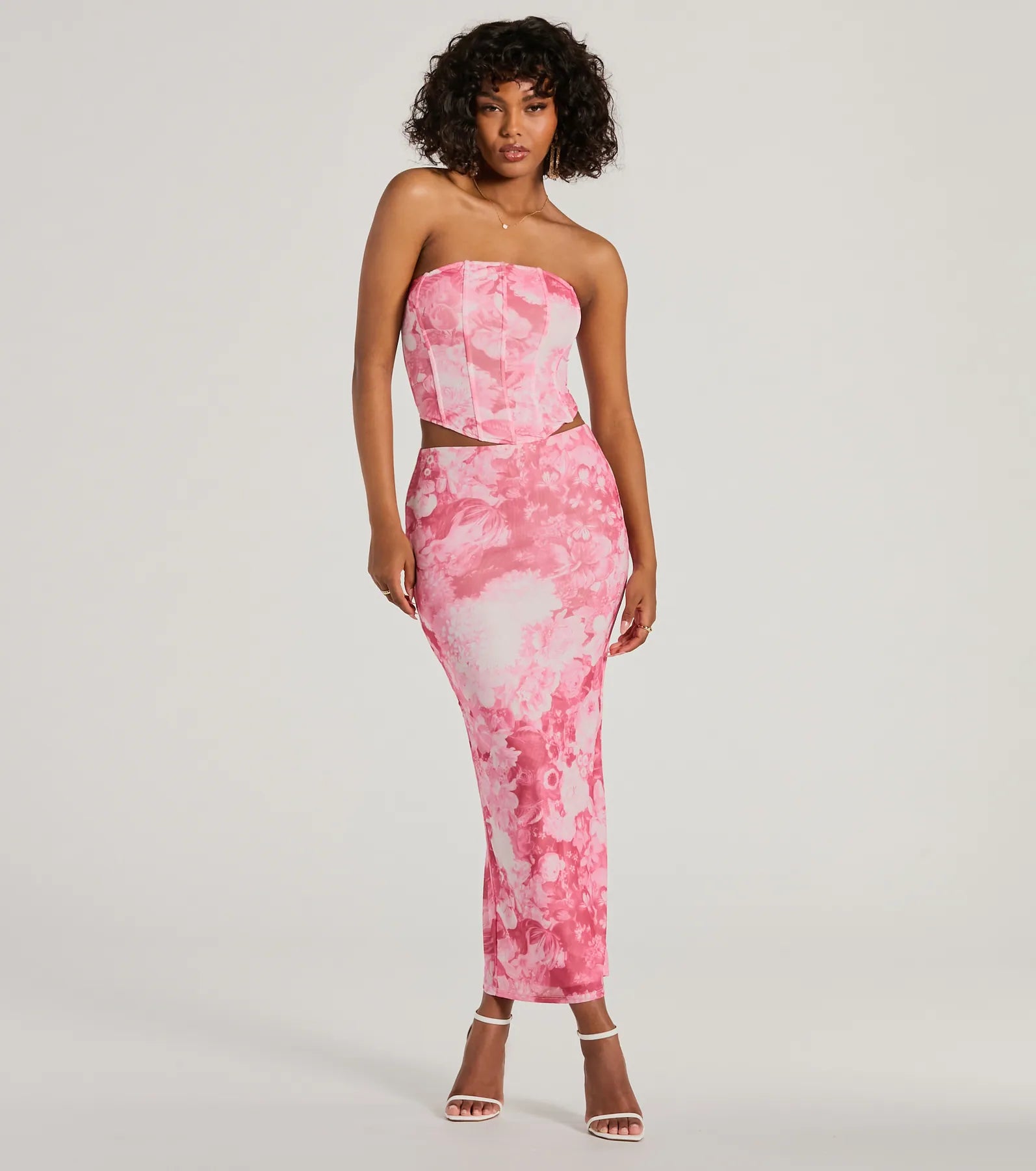 Floral Sensation High Rise Maxi Skirt patchwork skirt art