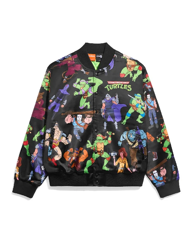 TMNT Characters AOP Quilted Satin Jacket Ribbed Jacket Pleated Jacket Ruffled Jacket