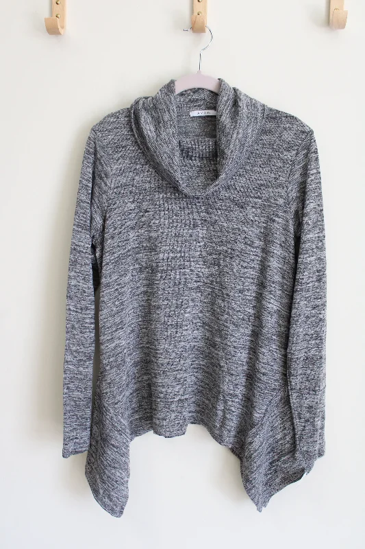 Avon Gray Heathered Knit Cowl Neck Sweater | S (4/6) Print Jacquard Patchwork