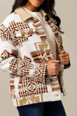 Kimes Ranch Ladies Red Rocks Jacket - Oatmeal Bomber Jacket Anorak Windbreaker