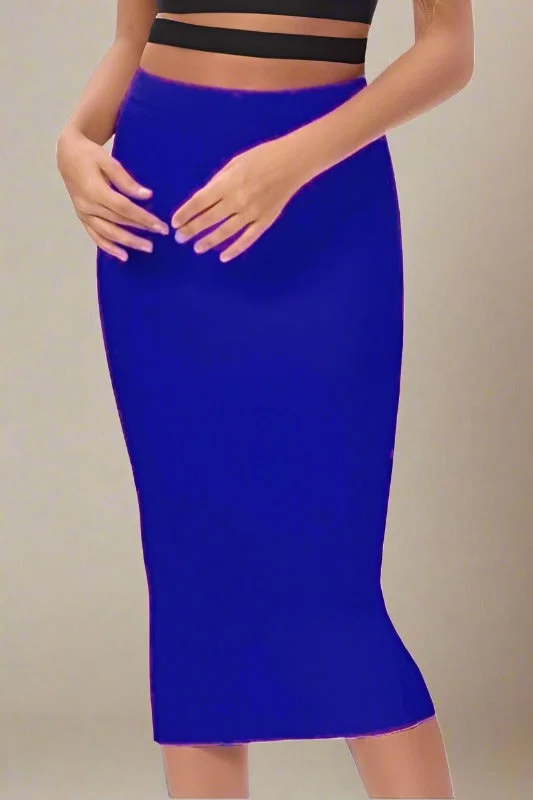 Pencil High Waist Bandage Midi Skirt - Navy Blue boho skirt vibe