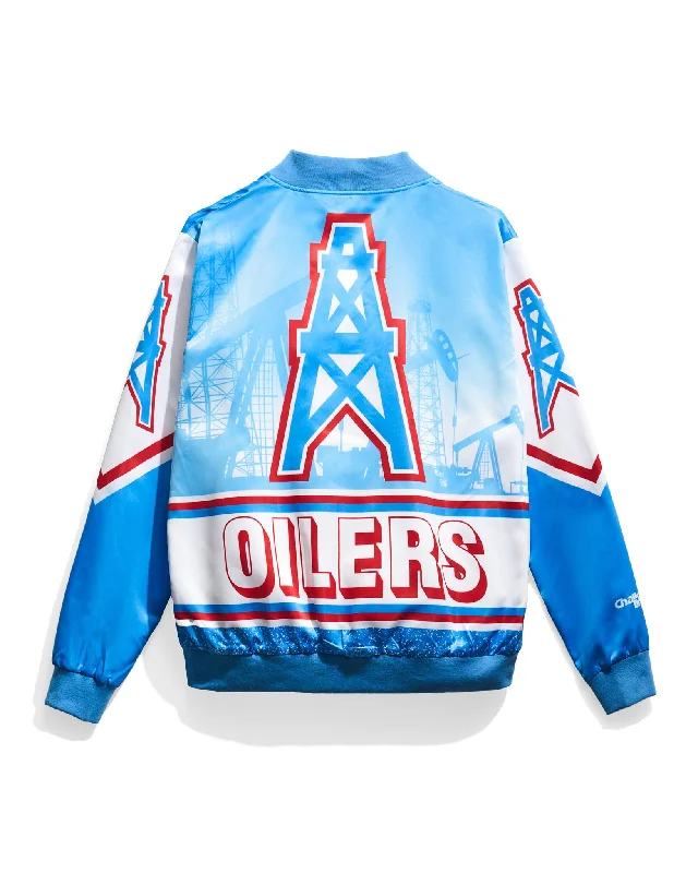 Houston Oilers Fanimation Satin Jacket Satin Jacket Silk Jacket Chiffon Jacket
