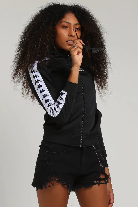 Kappa Women's 222 Banda Wanniston Jacket Black/White/Black Wool Jacket Cashmere Jacket Tweed Jacket