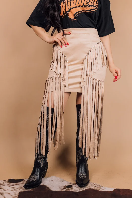 The Emiliana Fringe Skirt JJ corduroy skirt textured