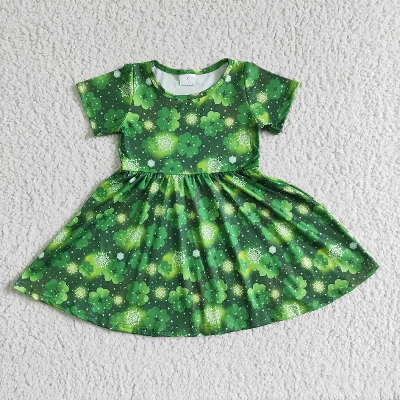 A8-10 Green leaf short sleeve skirt denim skirt classic