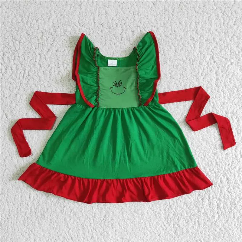 D4-4 Mouth monster green, red lace tie skirt belted skirt waist