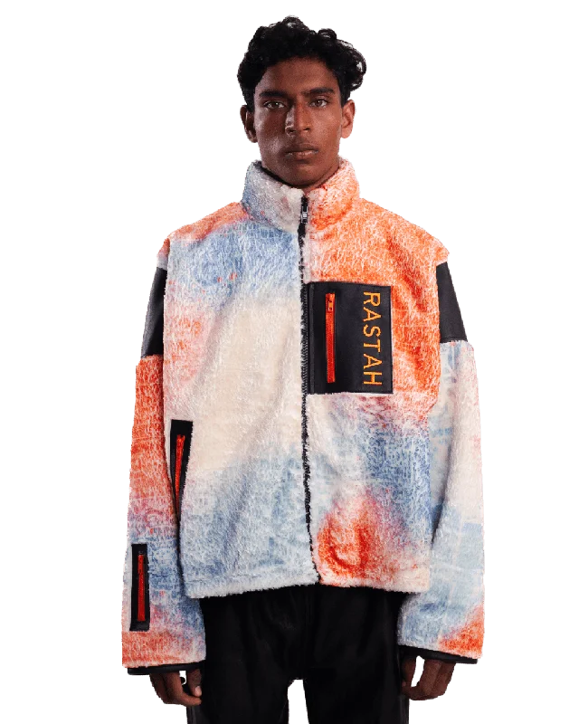 "MARCH IN ROMA" PRINTED FAUX FUR JACKET Denim Jacket Leather Jacket Suede Jacket