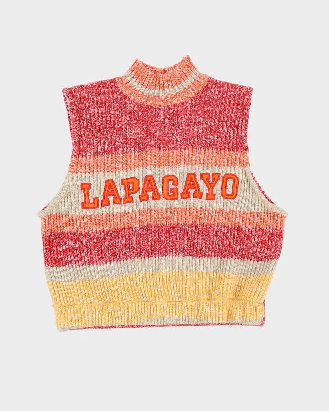 Rokit Originals Multi Coloured Sweater Vest - L / XL Herringbone Houndstooth Plaid
