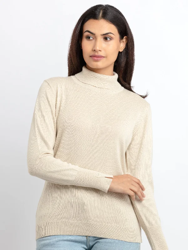 Women's Solid High Neck Sweater Sweater Knitwear Pullover
