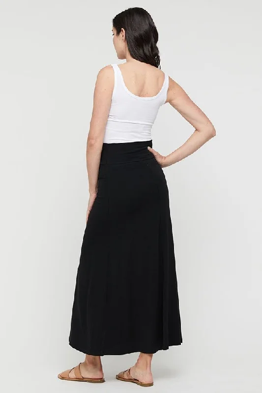 Bamboo Maxi Skirt - Long Yoke velvet skirt rich