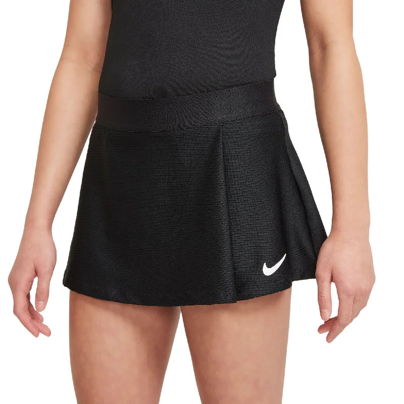 Nike Girls' Dri-FIT Victory Flouncy Skirt (Black/White) velvet skirt luxury
