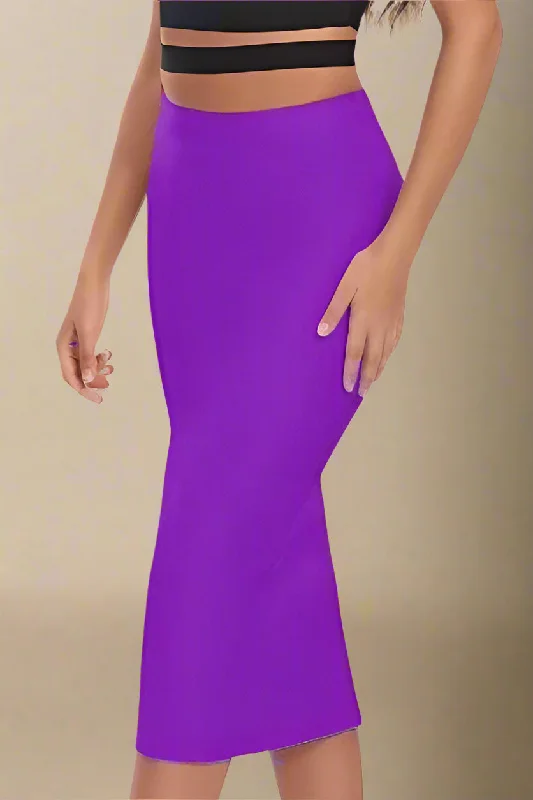 Pencil High Waist Bandage Midi Skirt - Plum Purple cashmere skirt soft