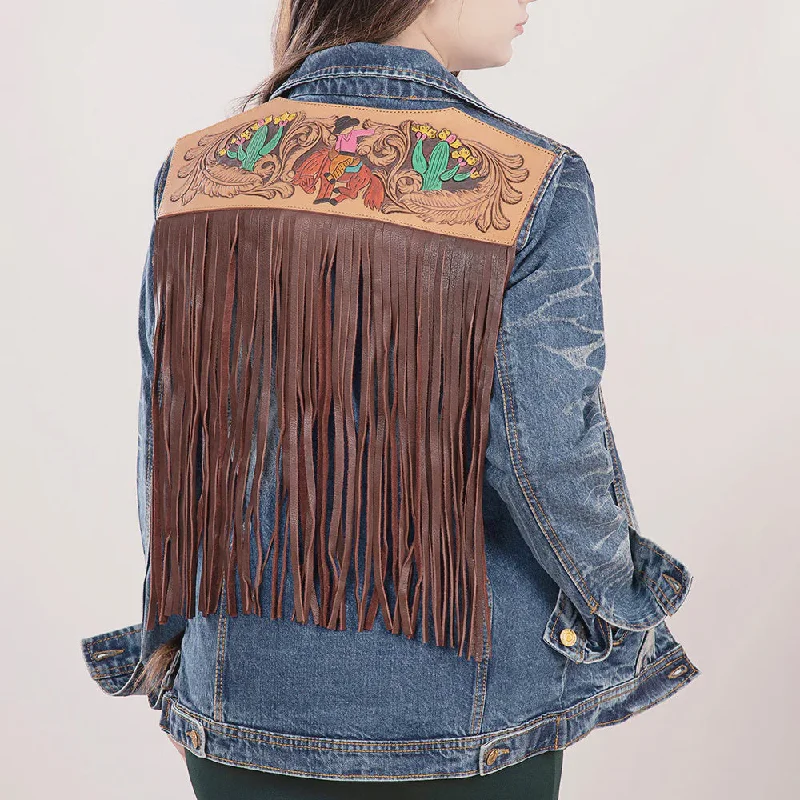 American Darling Women Leather Denim Jacket Limited Edition LC-ADJKT017 Chenille Jacket Brocade Jacket Lace Jacket