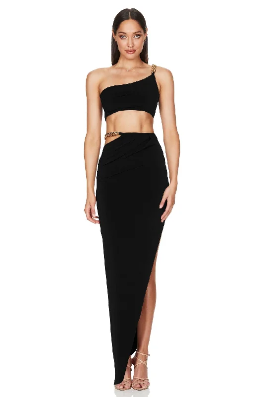 BUY IT NOOKIE Alyssa Chain Crop & Skirt (Black) lace skirt romantic
