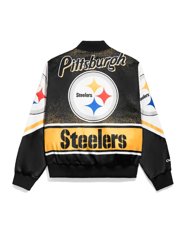 Pittsburgh Steelers Logo Fanimation Jacket Zip Front Button Front Snap Front