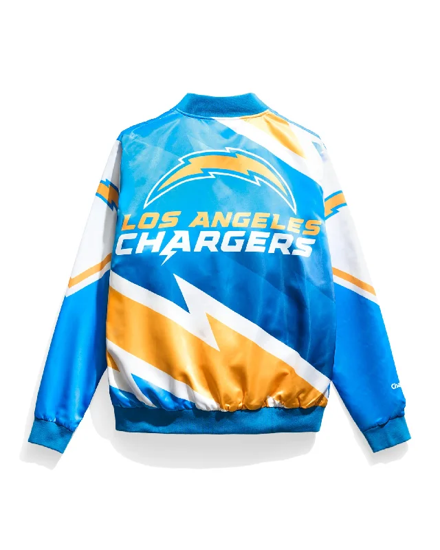 Los Angeles Chargers Fanimation Satin Jacket Appliqued Jacket Beaded Jacket Sequined Jacket