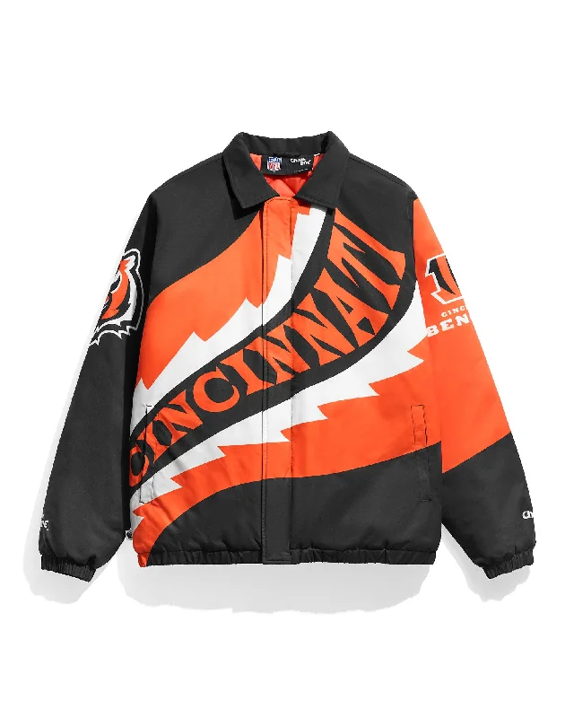 Cincinnati Bengals Saw Blade Quilted Puffer Jacket Herringbone Jacket Houndstooth Jacket Plaid Jacket