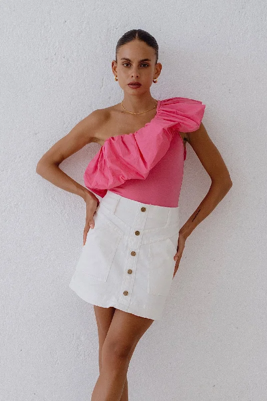 Hayden White Denim A-Line Mini Skirt maxi skirt elegant