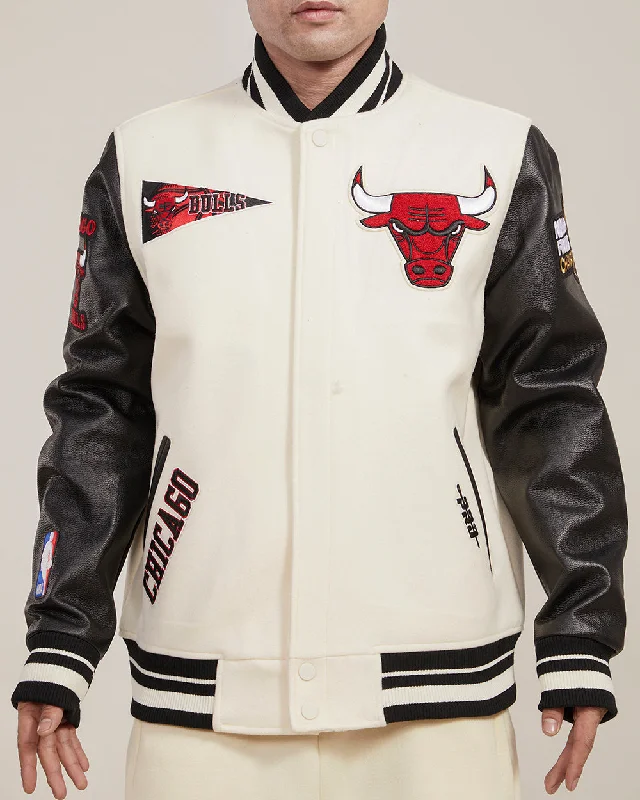 CHAMARRA NBA CHICAGO BULLS RETRO CLASSIC RIB WOOL VARSITY JACKET Anorak Shell Jacket Lightweight Jacket