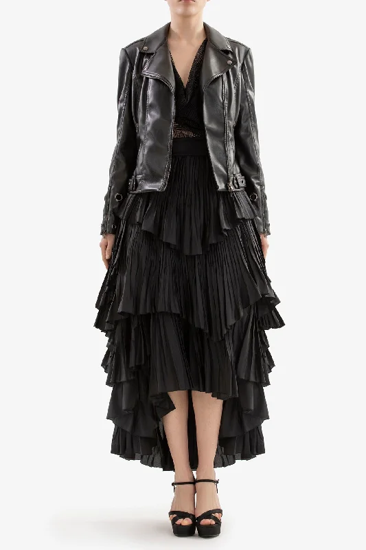 Lace top and taffeta skirt wool skirt warm