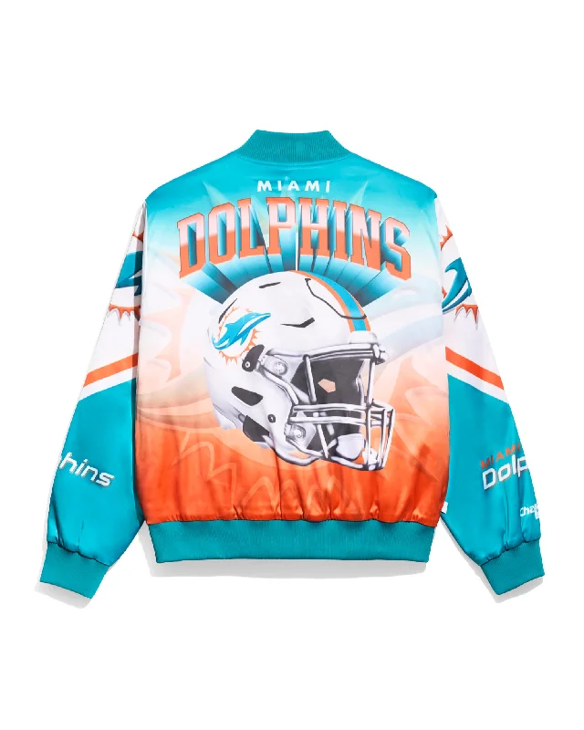 Miami Dolphins Helmet Fanimation Jacket Appliqued Jacket Beaded Jacket Sequined Jacket