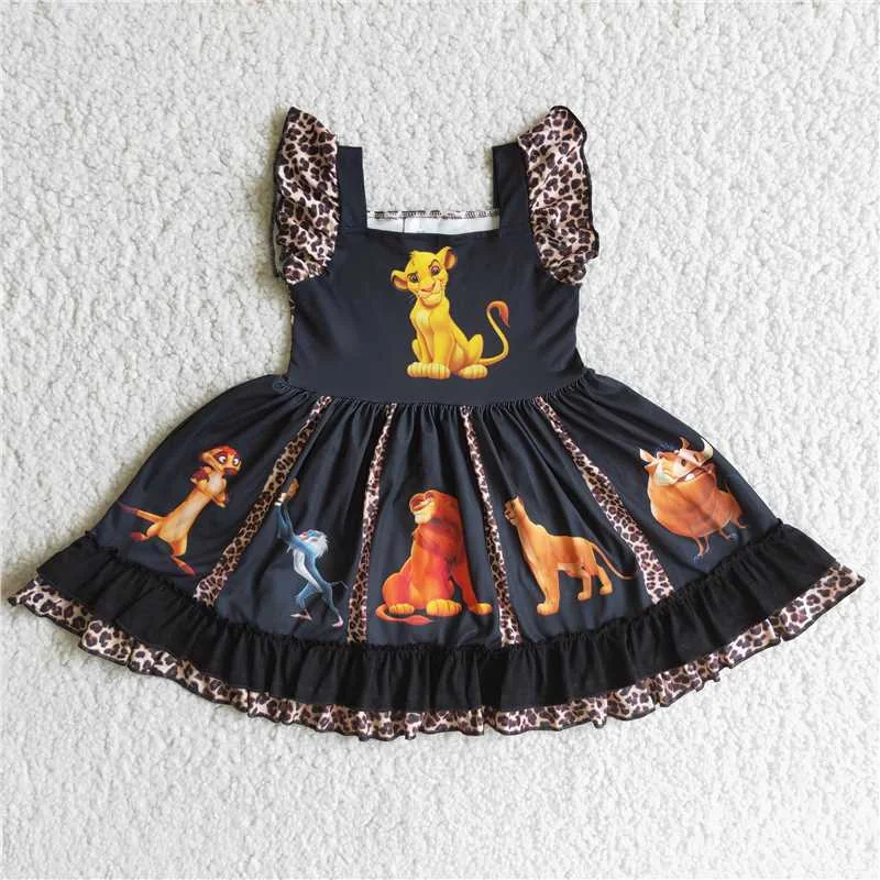 A17-11 Lion Xiaofei sleeve black skirt ruffled skirt detail