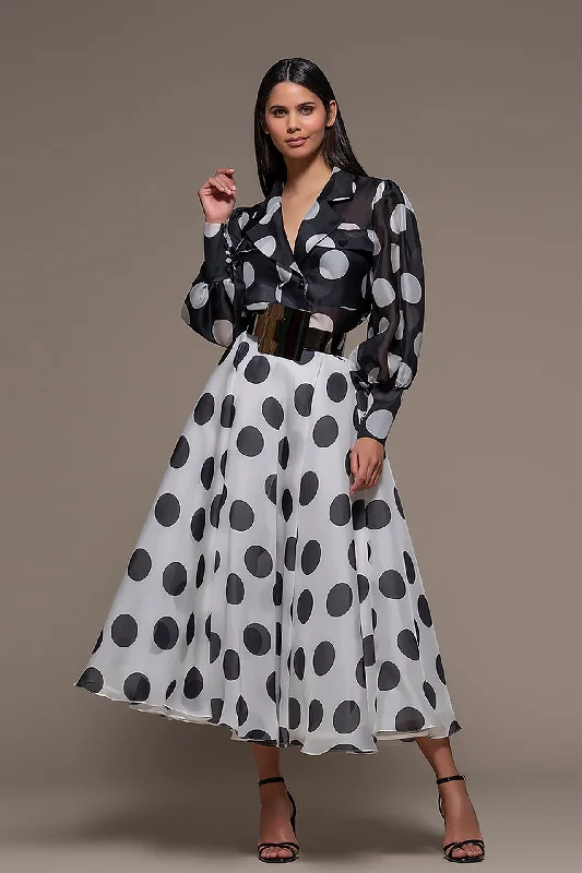 Polka Dot Top and Skirt ribbed skirt waist