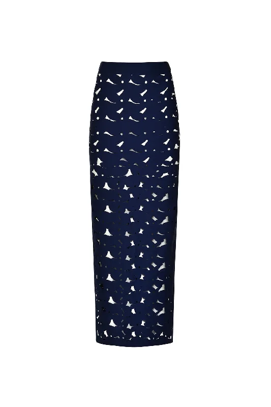 Aether Skirt Navy ribbed skirt waist