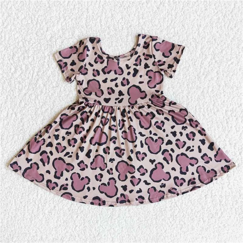 E13-13 leopard print short sleeve skirt cashmere skirt soft