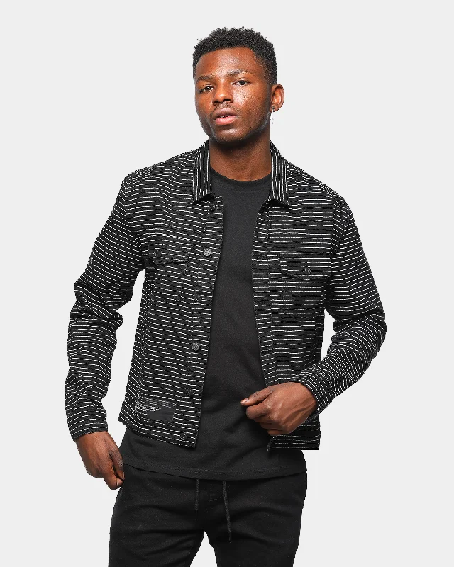 Nana Judy Astor Denim Jacket Black/White Embroidered Jacket Appliqued Jacket Beaded Jacket