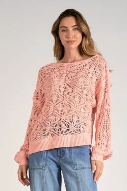 ELAN #SW10437 pink cotton sweater Wool Fabric Cashmere Fabric Tweed Fabric