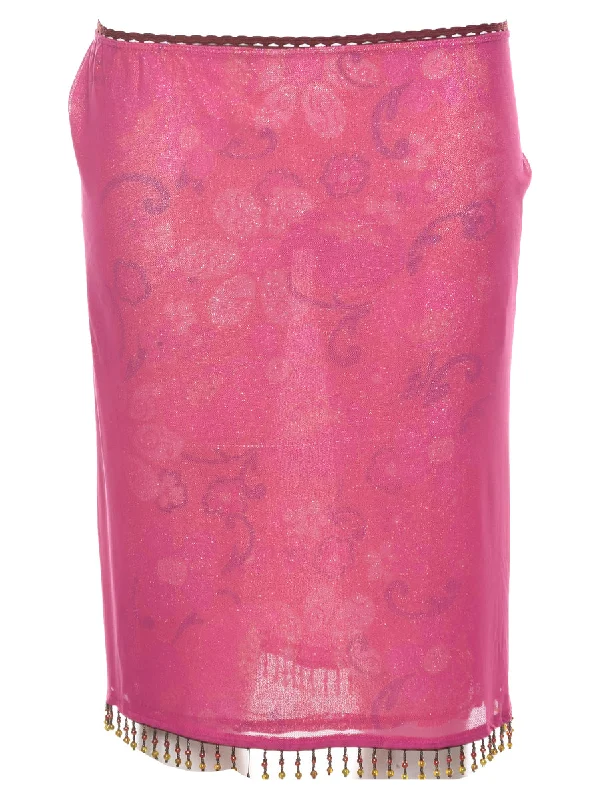 Metallic Midi Skirt - XS slim fit skirt