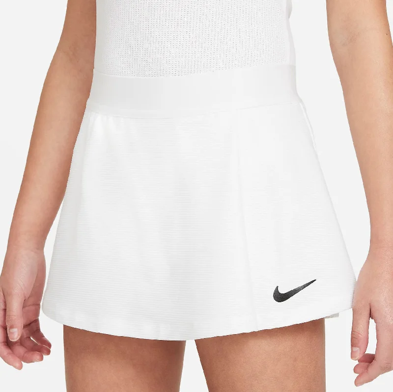 Nike Girls' Dri-FIT Victory Flouncy Skirt (White/Black) velvet skirt plush